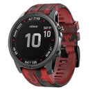 For Garmin Fenix 7X Camouflage Silicone Watch Band(Red)