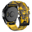 For Garmin Fenix 7X Camouflage Silicone Watch Band(Yellow)