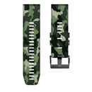 For Garmin Fenix 7X Camouflage Silicone Watch Band(Green)