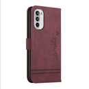 For Motorola Moto G52 Retro Skin Feel Horizontal Flip Leather Phone Case(Wine Red)
