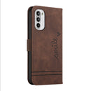 For Motorola Moto G52 Retro Skin Feel Horizontal Flip Leather Phone Case(Coffee)