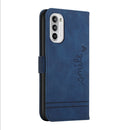 For Motorola Moto G52 Retro Skin Feel Horizontal Flip Leather Phone Case(Blue)