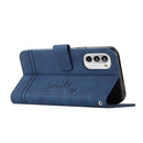 For Motorola Moto G52 Retro Skin Feel Horizontal Flip Leather Phone Case(Blue)