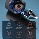 SC01 65W QC3.0 + PD Dual Ports Car Charger with Voltage Display(Black)