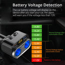 C47PQ Car Cigarette Lighter + Dual USB + Type-C Car Charger(Black)