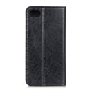 For iPhone SE 2022 / SE 2020 Magnetic Suction Crazy Horse Pattern PU Left and Right Open with Bracket and Card Slot and Wallet(Black)