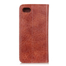 For iPhone SE 2022 / SE 2020 Magnetic Suction Crazy Horse Pattern PU Left and Right Open with Bracket and Card Slot and Wallet(Brown)