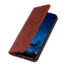 For iPhone SE 2022 / SE 2020 Magnetic Suction Crazy Horse Pattern PU Left and Right Open with Bracket and Card Slot and Wallet(Brown)