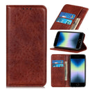 For iPhone SE 2022 / SE 2020 Magnetic Suction Crazy Horse Pattern PU Left and Right Open with Bracket and Card Slot and Wallet(Brown)