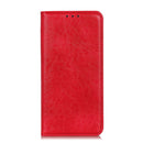 For iPhone SE 2022 / SE 2020 Magnetic Suction Crazy Horse Pattern PU Left and Right Open with Bracket and Card Slot and Wallet(Red)