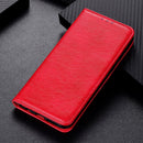 For iPhone SE 2022 / SE 2020 Magnetic Suction Crazy Horse Pattern PU Left and Right Open with Bracket and Card Slot and Wallet(Red)