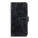 For iPhone SE 2022 / SE 2020 Vintage Crazy Horse PU + + Left and Right Leather Case with Photo Frame & Bracket & Front and Back Buckle(Black)