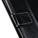 For iPhone SE 2022 / SE 2020 Vintage Crazy Horse PU + + Left and Right Leather Case with Photo Frame & Bracket & Front and Back Buckle(Black)