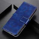 For iPhone SE 2022 / SE 2020 Vintage Crazy Horse PU + + Left and Right Leather Case with Photo Frame & Bracket & Front and Back Buckle(Blue)