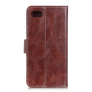 For iPhone SE 2022 / SE 2020 Vintage Crazy Horse PU + + Left and Right Leather Case with Photo Frame & Bracket & Front and Back Buckle(Brown)
