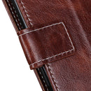 For iPhone SE 2022 / SE 2020 Vintage Crazy Horse PU + + Left and Right Leather Case with Photo Frame & Bracket & Front and Back Buckle(Brown)