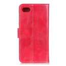 For iPhone SE 2022 / SE 2020 Vintage Crazy Horse PU + + Left and Right Leather Case with Photo Frame & Bracket & Front and Back Buckle(Red)