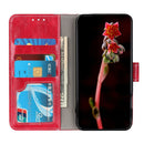 For iPhone SE 2022 / SE 2020 Vintage Crazy Horse PU + + Left and Right Leather Case with Photo Frame & Bracket & Front and Back Buckle(Red)