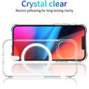 For iPhone 14 Plus Magsafe Magnetic Four Corner Airbags Phone Case (Transparent)
