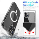 For iPhone 14 Plus Magsafe Magnetic Four Corner Airbags Phone Case (Transparent)