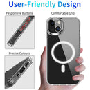 For iPhone 14 Plus Magsafe Magnetic Four Corner Airbags Phone Case (Transparent)