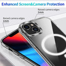 For iPhone 14 Plus Magsafe Magnetic Four Corner Airbags Phone Case (Transparent)