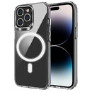 For iPhone 14 Pro Max Magsafe Magnetic Four Corner Airbags Phone Case (Transparent)