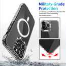 For iPhone 14 Pro Max Magsafe Magnetic Four Corner Airbags Phone Case (Transparent)
