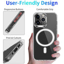 For iPhone 14 Pro Max Magsafe Magnetic Four Corner Airbags Phone Case (Transparent)