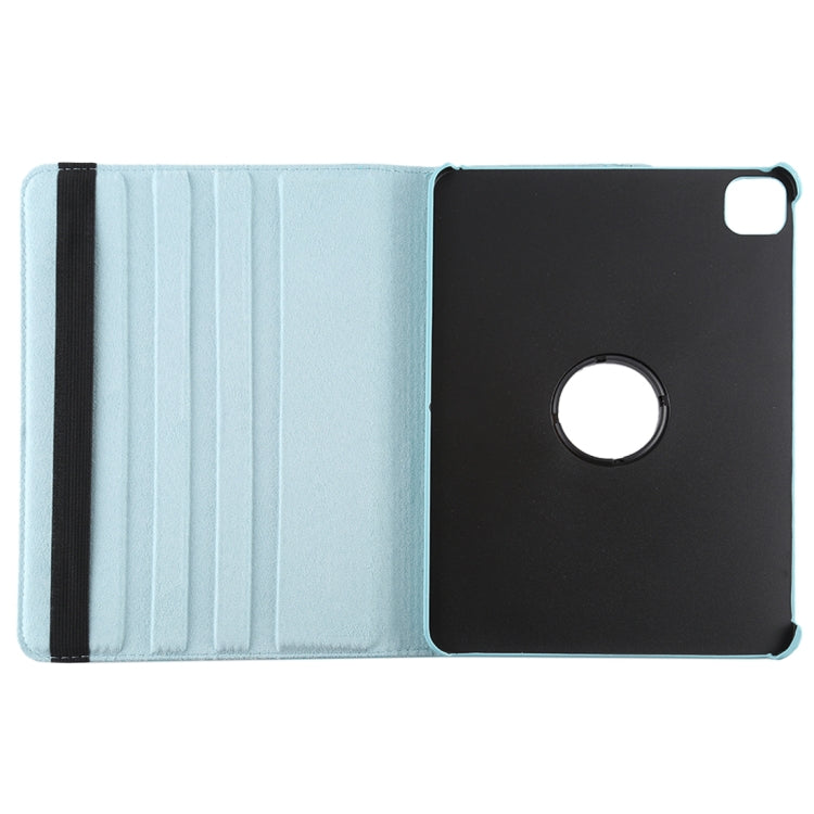 For iPad Pro 11 (2021) / (2020) / iPad Air 2020 10.9 Litchi Texture Horizontal Flip 360 Degrees Rotation Leather Tablet Case with Holder(Light Blue)