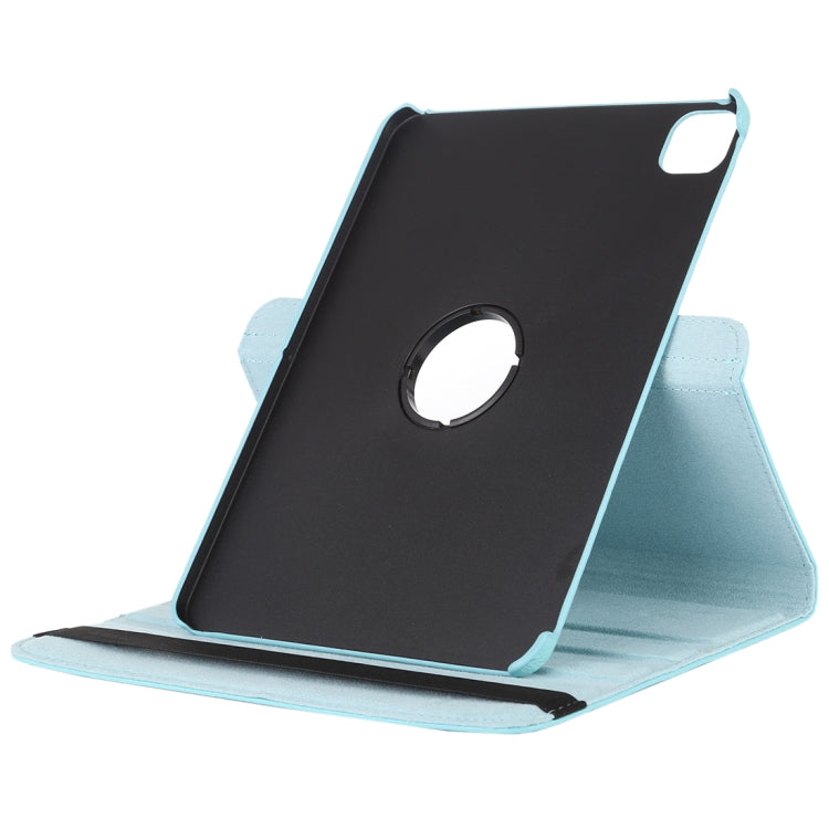 For iPad Pro 11 (2021) / (2020) / iPad Air 2020 10.9 Litchi Texture Horizontal Flip 360 Degrees Rotation Leather Tablet Case with Holder(Light Blue)