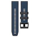 For Garmin Fenix 7X Vertical Stripes Two-color Silicone Watch Band(Dark Blue Black)