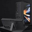 For Samsung Galaxy Z Fold4 King Kong All-round Anti-fall Phone Case with Holder(Black)
