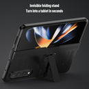 For Samsung Galaxy Z Fold4 King Kong All-round Anti-fall Phone Case with Holder(Grey)