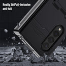 For Samsung Galaxy Z Fold4 King Kong All-round Anti-fall Phone Case with Holder(Silver)