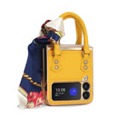 For Samsung Galaxy Z Flip3 5G GKK Handbag Design Leather + PC Phone Case(Yellow)
