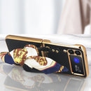 For Samsung Galaxy Z Flip3 5G GKK Handbag Design Leather + PC Phone Case(Yellow)
