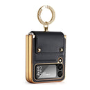 For Samsung Galaxy Z Flip4 5G GKK Colorful PU Phone Case with Ring Holder(Black)