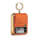 For Samsung Galaxy Z Flip4 5G GKK Colorful PU Phone Case with Ring Holder(Orange)