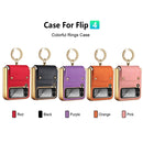 For Samsung Galaxy Z Flip4 5G GKK Colorful PU Phone Case with Ring Holder(Pink)