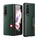 For Samsung Galaxy Z Fold4 5G GKK Litchi Texture Card Slot Phone Case(Green)