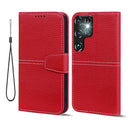 For Samsung Galaxy S22 Ultra 5G Litchi RFID Leather Phone Case(Red)