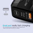 25W PD Type-C + QC3.0 USB Ports Travel Charger, Plug Type:EU Plug(White)