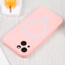 For iPhone 14 Liquid Silicone Magsafe Phone Case (Pink)