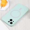 For iPhone 14 Liquid Silicone Magsafe Phone Case (Light Cyan)