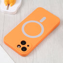 For iPhone 14 Liquid Silicone Magsafe Phone Case (Orange)