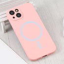 For iPhone 14 Plus Liquid Silicone Magsafe Phone Case (Pink)