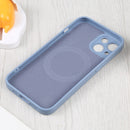 For iPhone 14 Plus Liquid Silicone Magsafe Phone Case (Gray Blue)