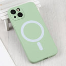 For iPhone 14 Plus Liquid Silicone Magsafe Phone Case (Green)