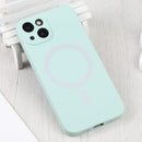 For iPhone 14 Plus Liquid Silicone Magsafe Phone Case (Light Cyan)